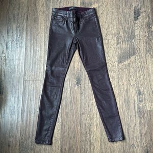Joe’s Jeans Coated Denim in a dark brown/maroon color size 24